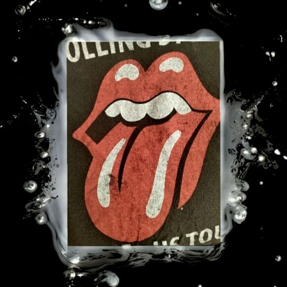 The Rolling Stones 1975 US Tour T-Shirt Men's  Short Sleeve Tongue MEDIUM Gray - Picture 6 of 8